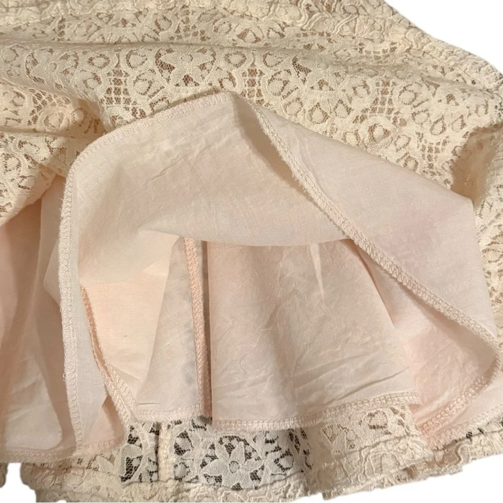 Girls Lace Easter Spring Dress Peach Size 100 3T-4T Flutter Sleeve Bow Back